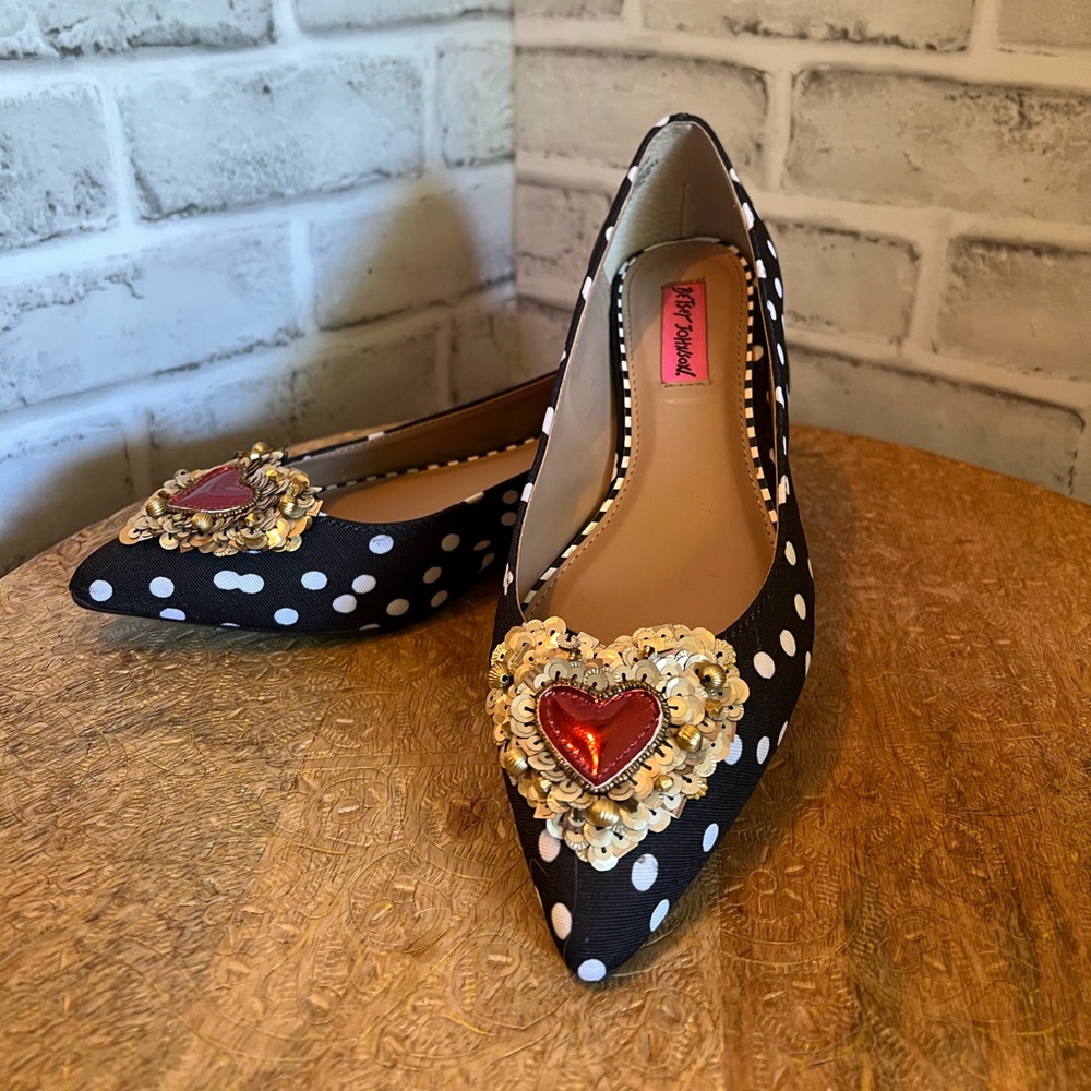 Betsey Johnson Polka Heart Flats